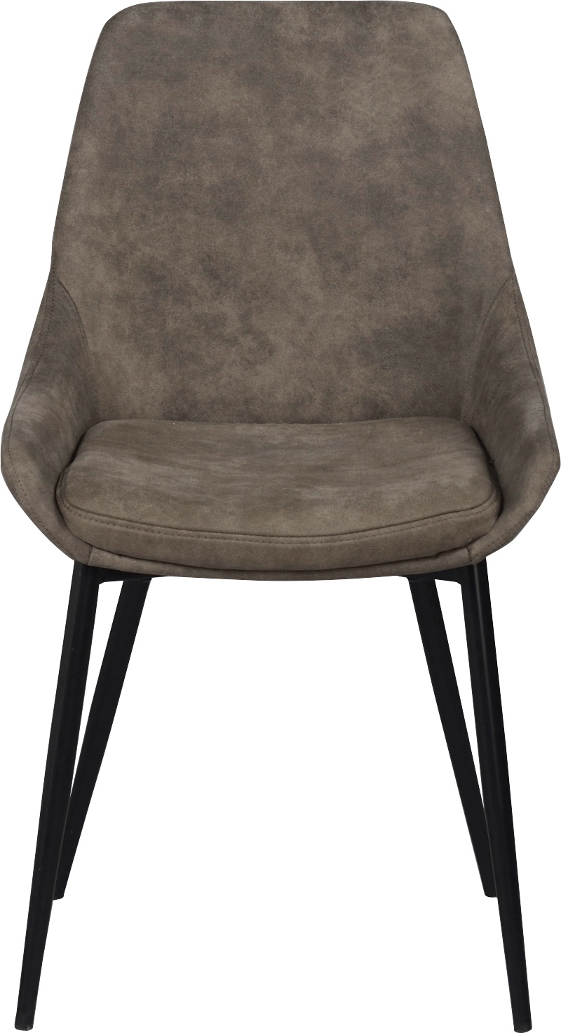 Spisebordsstol Rowico Sierra mørkbeige mikrofiber med sort pulverlakerede metalben H85ÃB49ÃD55 cm